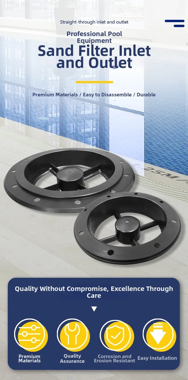 For Swimming Pool Sand Filter Distributor Guide 2 inch Plate Diffuser for Sand Tank Filtration System Performance