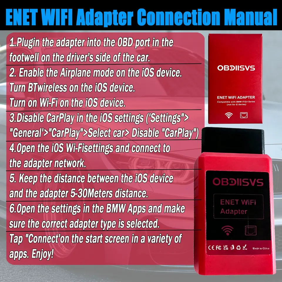 2026 ENET Adapter WiFi For BMW F/G/I/Mini Series ENET WiFi Coding