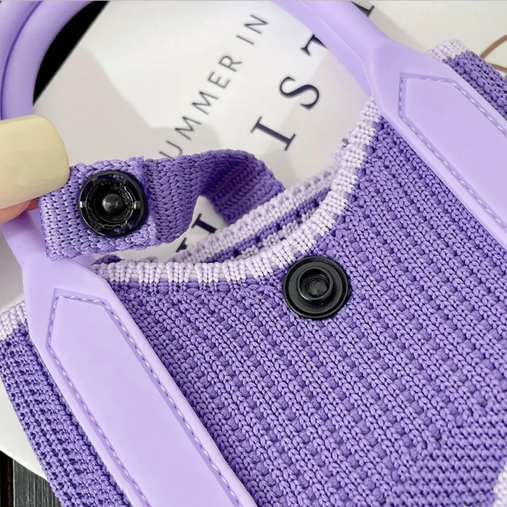 New Sweet Love Knit Handbag Mini High-capacity Knot Wrist Bag Knit Phone Bag Girl view 5