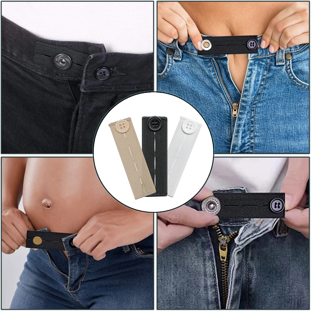 6 Pçs/set Cinto Extensor Pant Apertadas Calças Jeans Cintura Extender Botão Maternidade Saias Vestuário Botão Ganchos Sem Costura Exigem