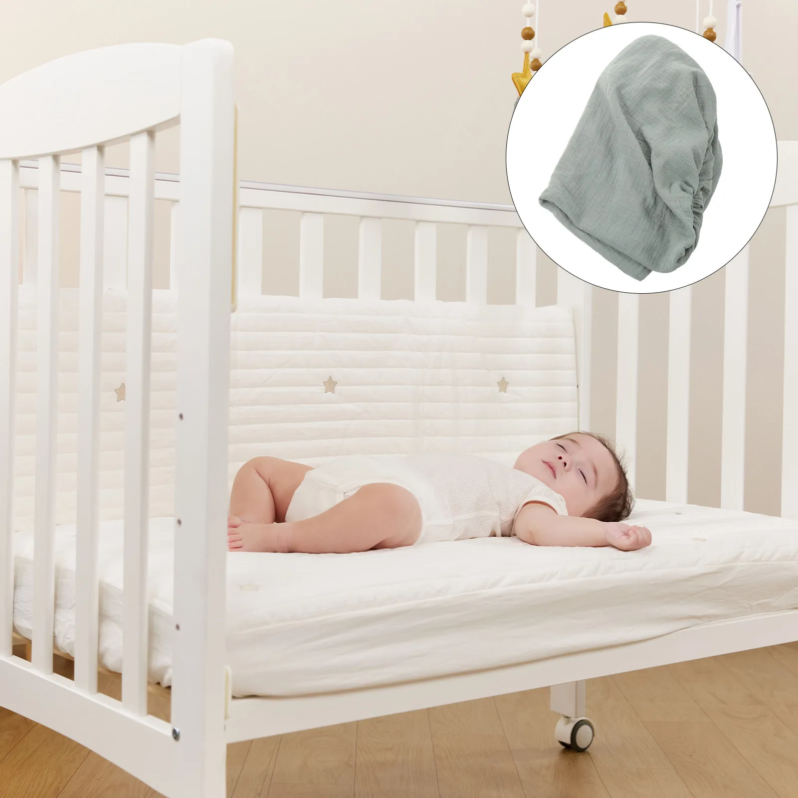 

Baby Crib Sheet Set Breathable Waterproof Soft Fabric Mattress Cover Protector for Infant Cot Bedding Baby Cot Sheets