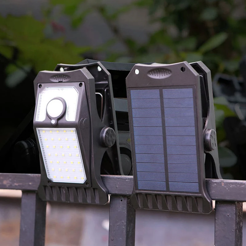 LED Solar Garden Lights Outdoor Solar Clip Light Waterproof Motion Sensor Camping Lamp Fence Street Landscape Wall Decoration