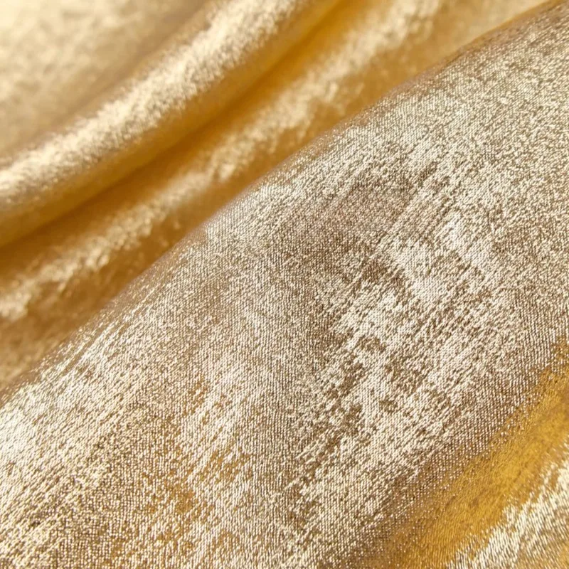 

2Meters Luxurious Metallic Drape Anti-wrinkle Golden Silk Chemical Fiber Satin Fabric Dress Dress Photography Fabrics