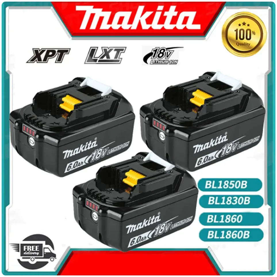 

100% original Makita 18V 6.0Ah Rechargeable Battery Makita 18V BL1830 BL1830B BL1840 BL1840B BL1850 BL1850B Power Tools Battery