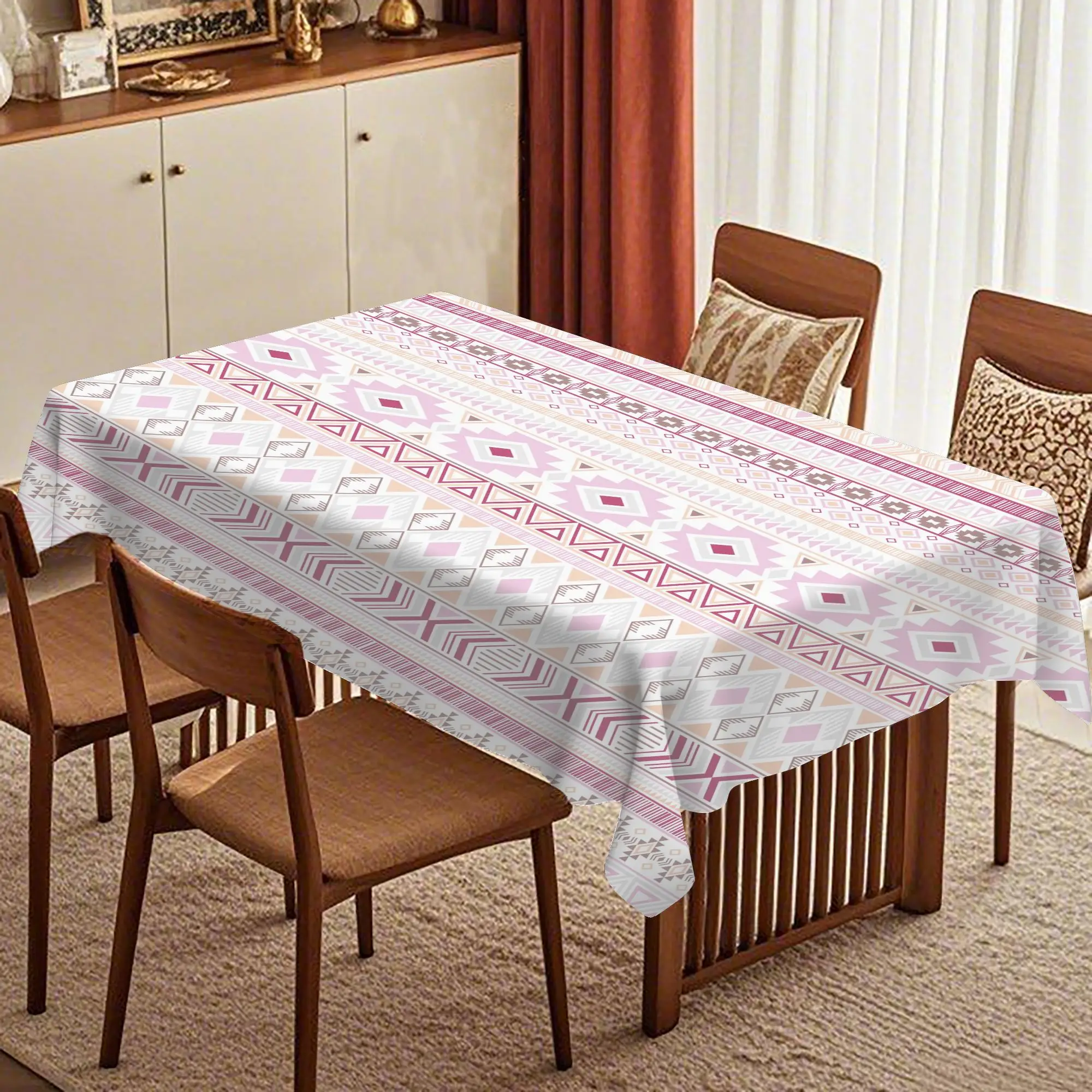 VIKAMA Pastel Star & Macaron Tablecloth, 6 Designs, Waterproof Polyester Table Cover for Dining