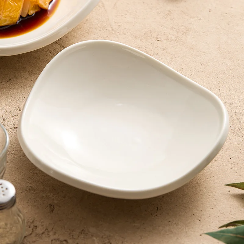 Characteristic Dim Sum Dish Ceramic Household Tableware Modern Simple Etiquette Kitchen Supplies Triangle Soup Bowl