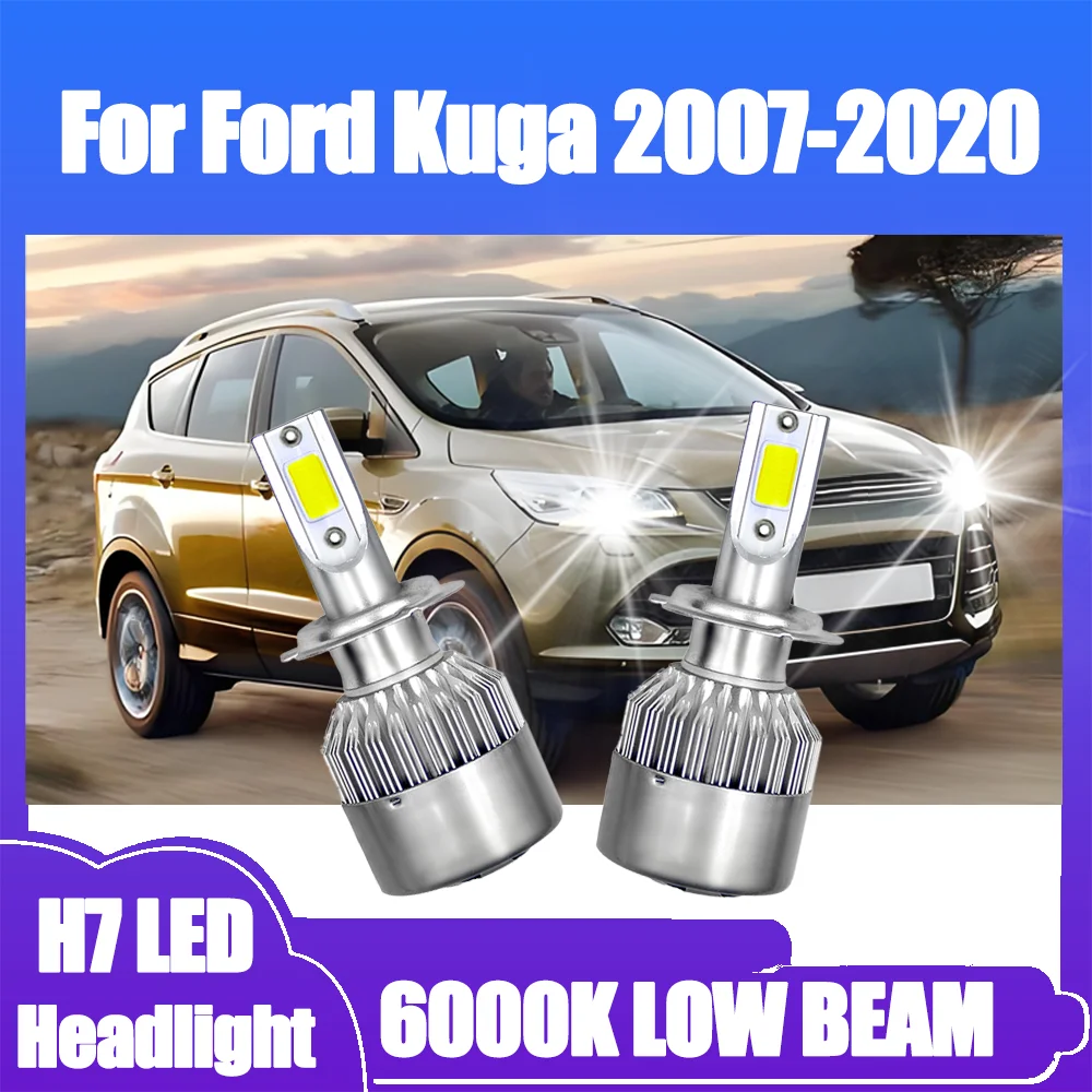 

2 шт. H7 Canbus светодиодные фары 120 Вт 20000LM фара грузовика 12 В 6000 К белый для Ford Kuga 2007-2020 2008 2009 2010 2011 2012