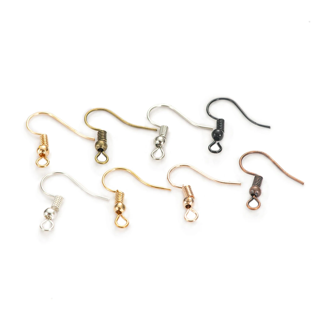 50 Stück/Set DIY Ohrringhaken Metall-Ohrhaken mit Feder Schmuckzubehör für handgemachte Ohrringe Hypoallergen – Detail 11