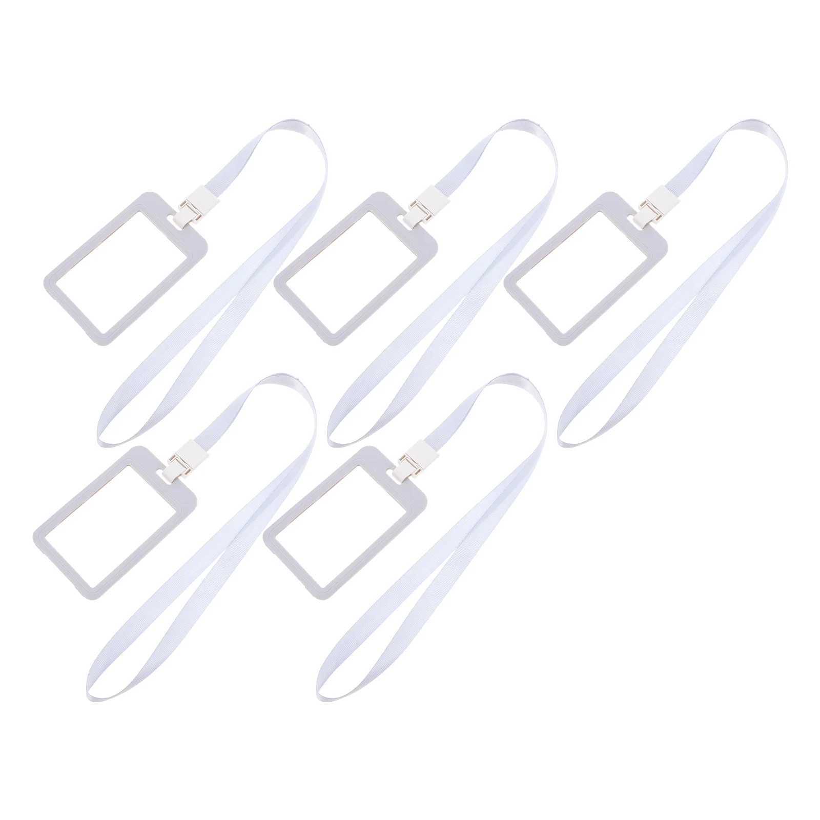 

5Pcs Transparent Id Badge Holders Integrated Lanyard for Employees Students Professionals Badge Holder for Lanyard