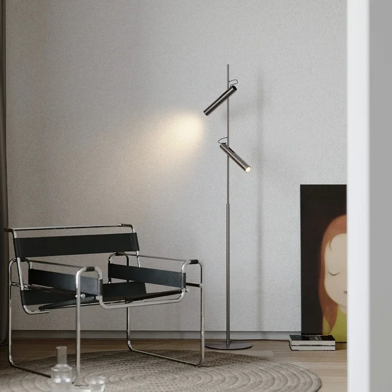 Reproduction of simple modern stainless steel living room sofa reading floor lamp