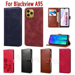 Stand Etui For Blackview A95 Case Flip Leather Wallet Magnetic Card Phone Protective Hoesje Book Cover For Blackview A 95 Case