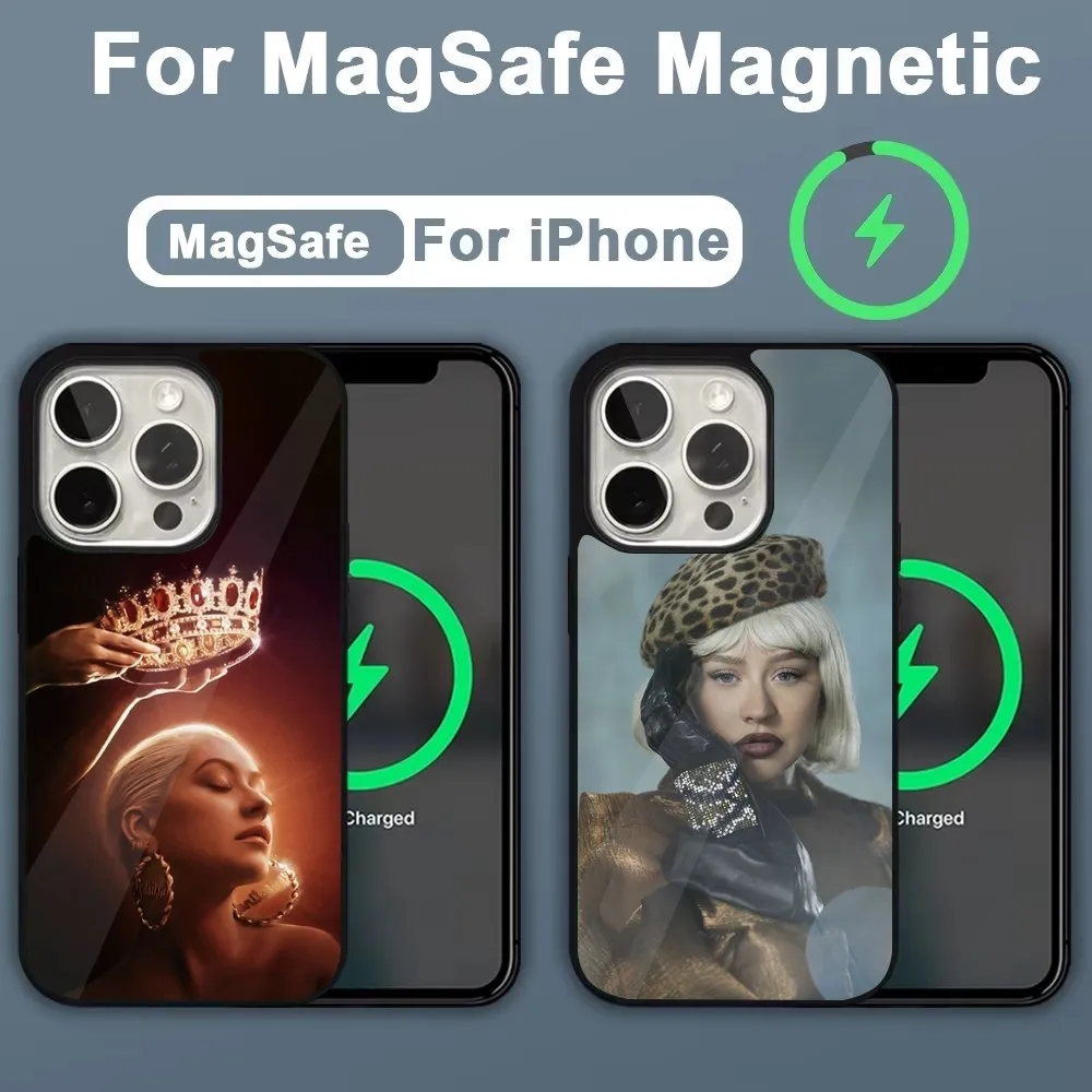 

Singer C-Christina A-Aguilera Phone Case For iPhone 16,15,14,13,12,11,Plus,Pro,Max,Mini Magsafe Magnetic Wireless Charging