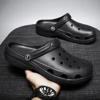 Fashionable Hollow Out Sandals Men's Summer Outerwear Korean Style Student Beach Shoes Men's Casual Slippers EVA Sole Material