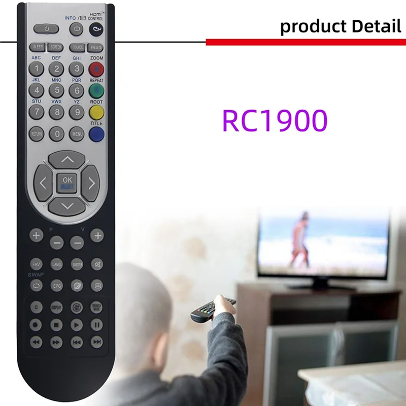 OKI Hitachi Alba Luxor Grundig Vestel Telefunken Bush Techwood Flinlux Akai Nevir Sanyo TV 용 ABDE-RC1900 리모콘