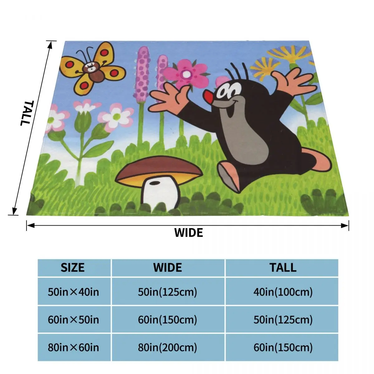 Cute Happy Mole Krtek Coral Fleece Plush Throw Blanket Zdenik Miler anime Blanket Home Couch Lightweight Thin Plush Thin Quilt