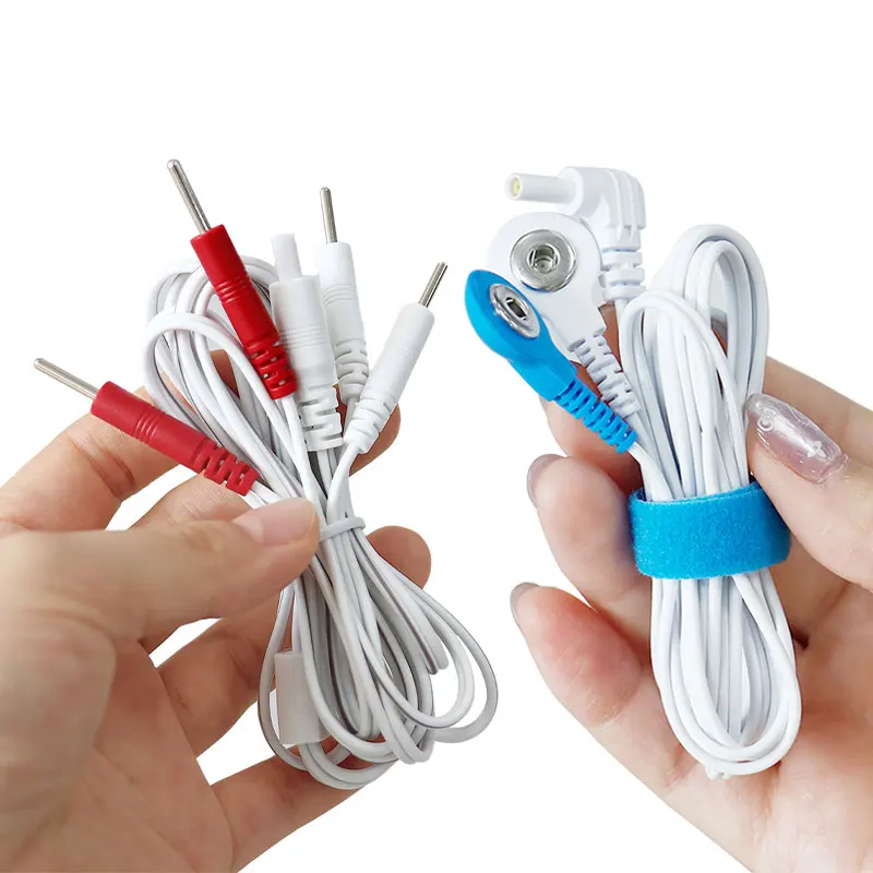 Electrode Wire Electrode Cable for TENS EMS Digital Therapy Massager Snap 3.5mm Connector 2mm 2/4 way Connection Electrode Pads