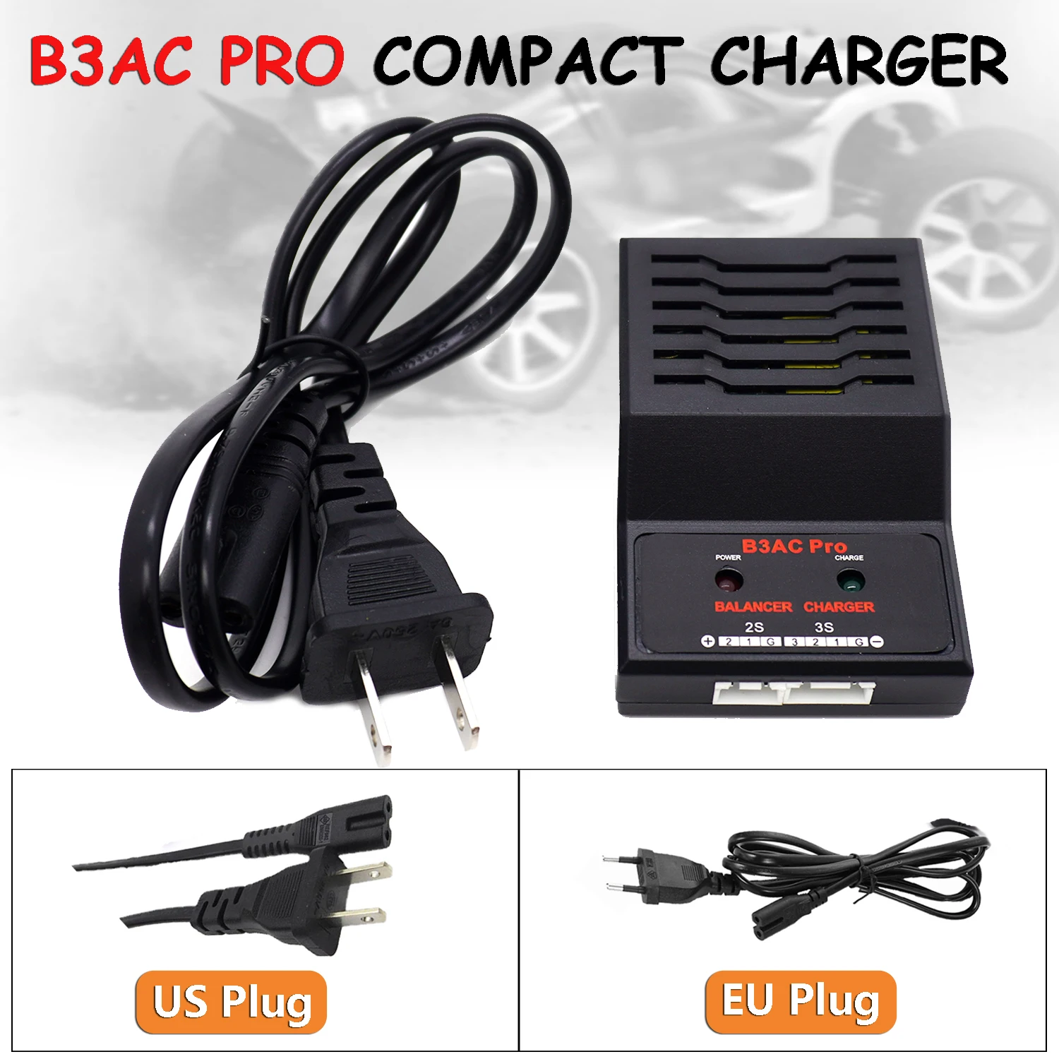 เครื่องชาร์จแบตเตอรี่แบบกะทัดรัด B3AC PRO 7.4V 11.1V 2S 3S สำหรับแบตเตอรี่ลิโพ พร้อมฟังก์ชั่นบาลานซ์ สำหรับเฮลิคอปเตอร์บังคับวิทยุ โดรน เครื่องบิน รถยนต์ เรือ อะไหล่โมเดล
