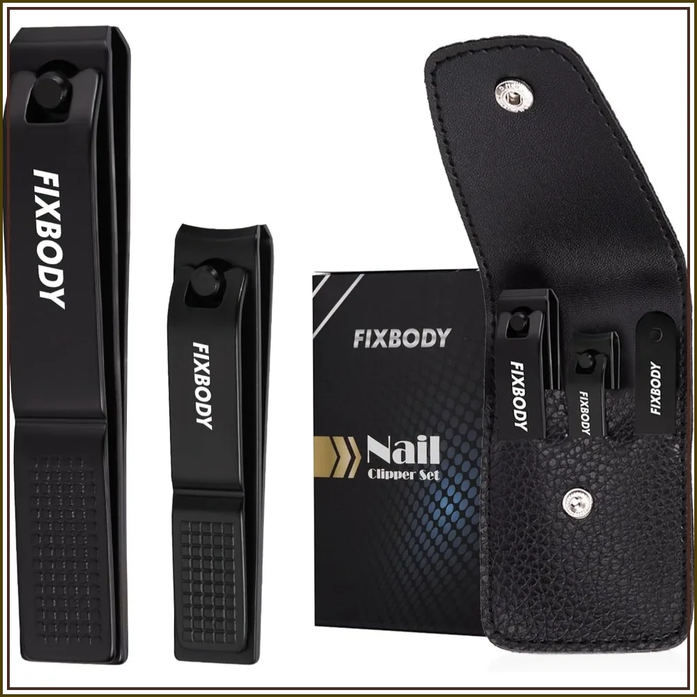 Ultra Sharp Nail Clipper Set - Stainless Steel with File & Leather Case, Perfect Gift for Men & Women