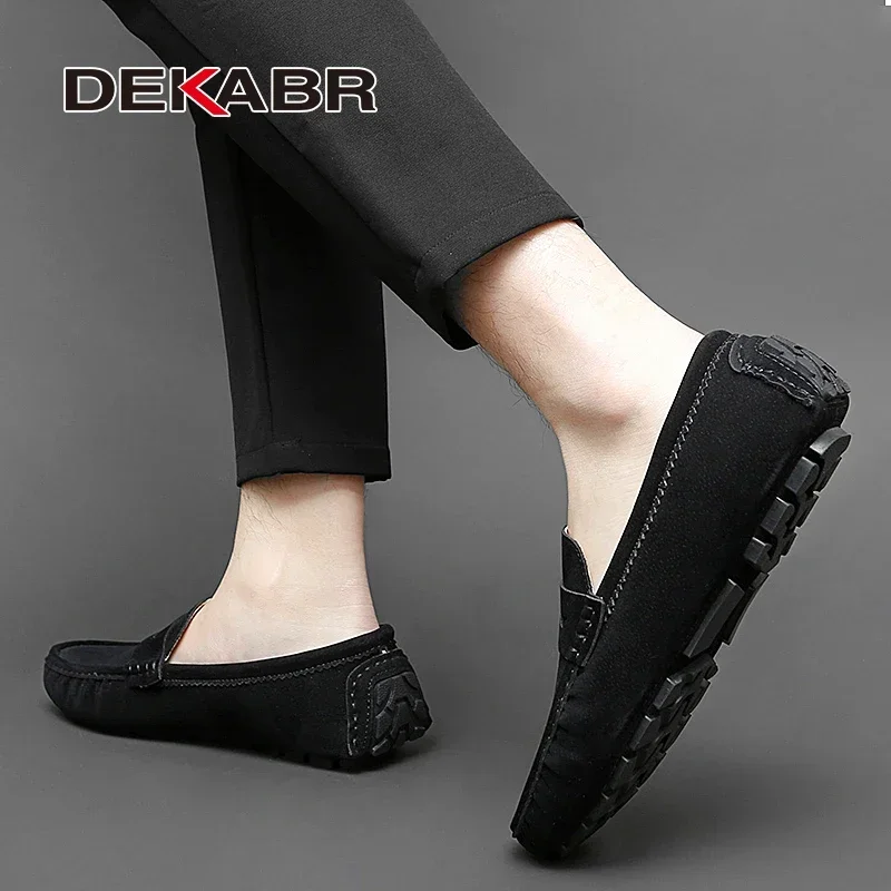 DEKABR 2025 New Couple Casual Shoes Slip-on Handmade Comfortable Breathable High Quality Pu Leather Loafers Fashion Size 35-48 image 4