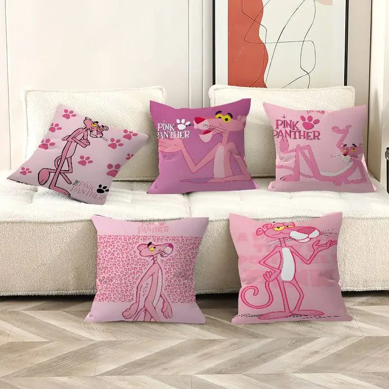 Cartoon P-Pink P-PantherS Maple Design Cushion Cover Happy Autumn Harvest decor Holiday Decorati Pillow Cover