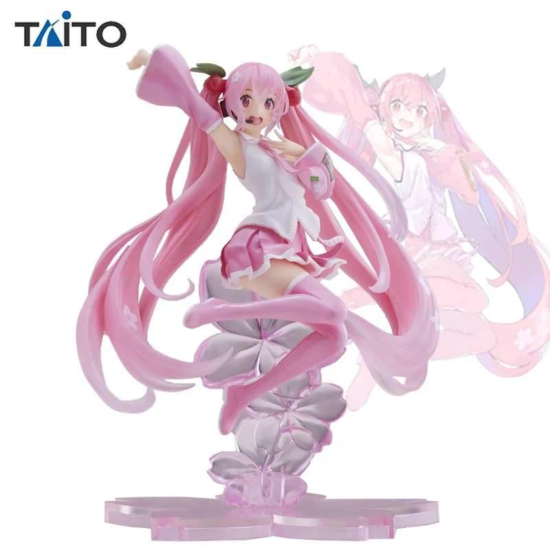 

Original TAITO Hatsune Miku Figure 2020 Cherry Blossoms Miku Jump A Prize 20Cm Pvc Action Figurine Model Toys for Boys Gift