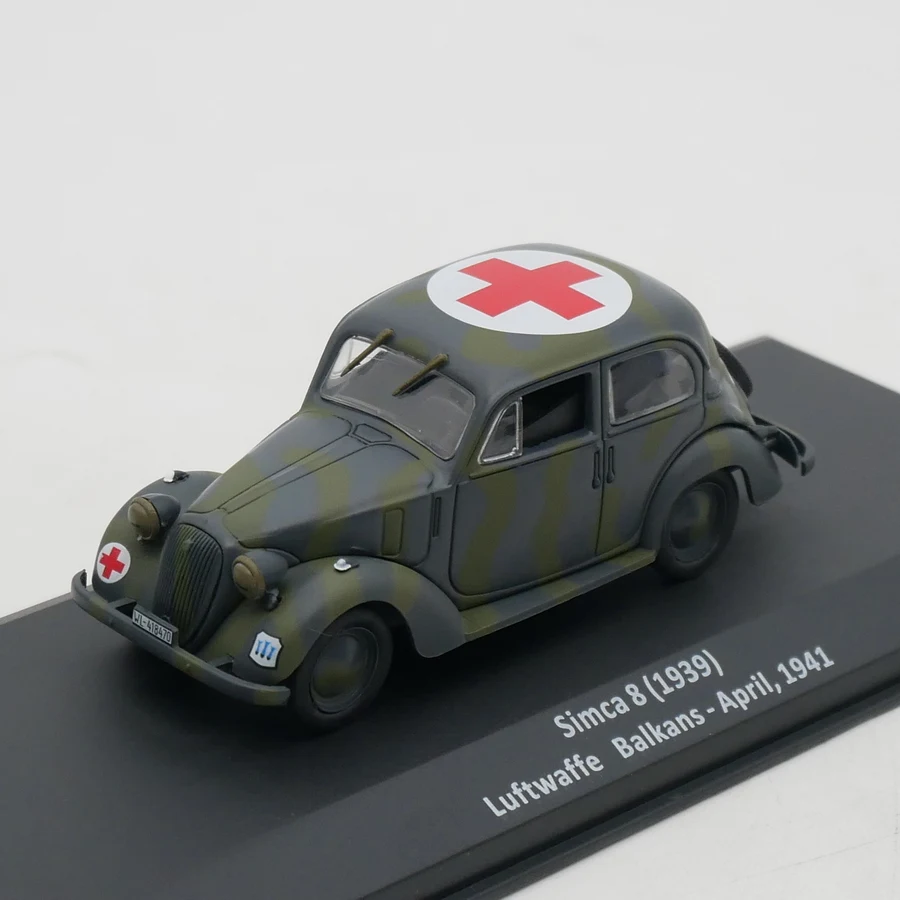 1:43 scala pressofuso lega Simca 8 1939 ambulanza militare giocattoli auto modello classico Nostalgia regali per adulti Souvenir Display statico