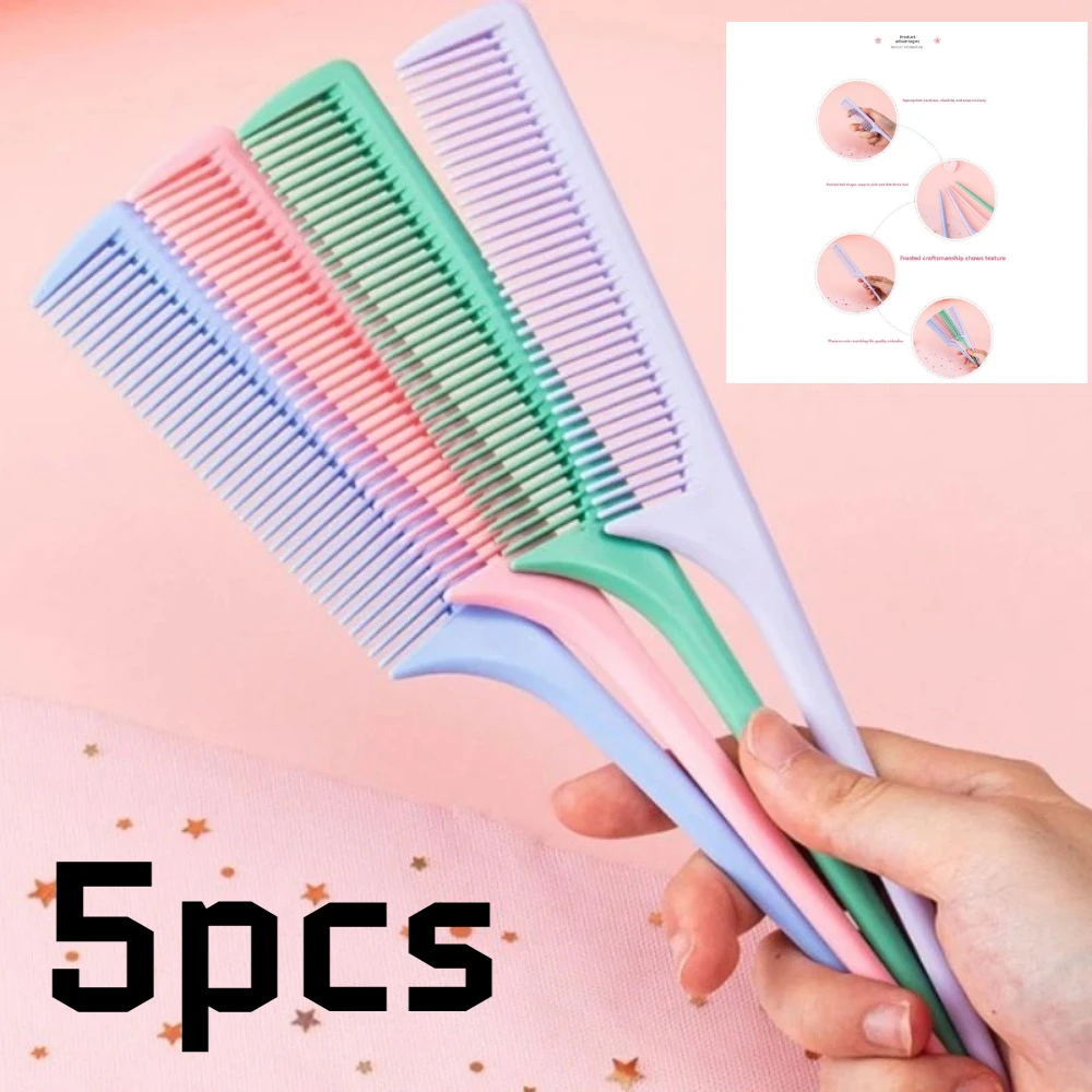 5 Pack Durable Hair Comb Tail Tip Pointed for Sectioning Styling Picking Supermarket Supply Wholesale Bulk