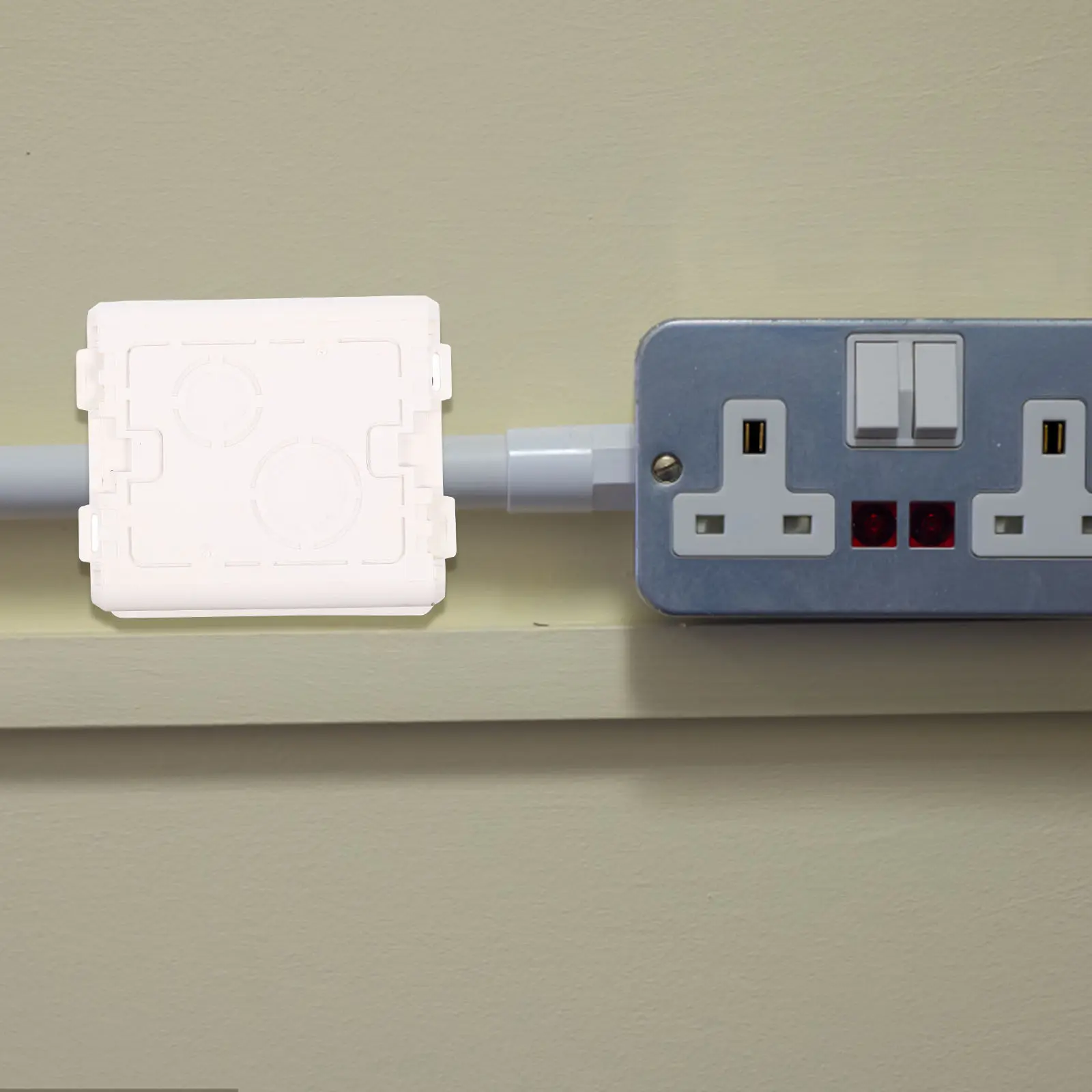 PVC Fire Retardant Recessed Socket Box 86 Type Wall Mount Electrical Enclosure for Home Commercial Use 10 Sets