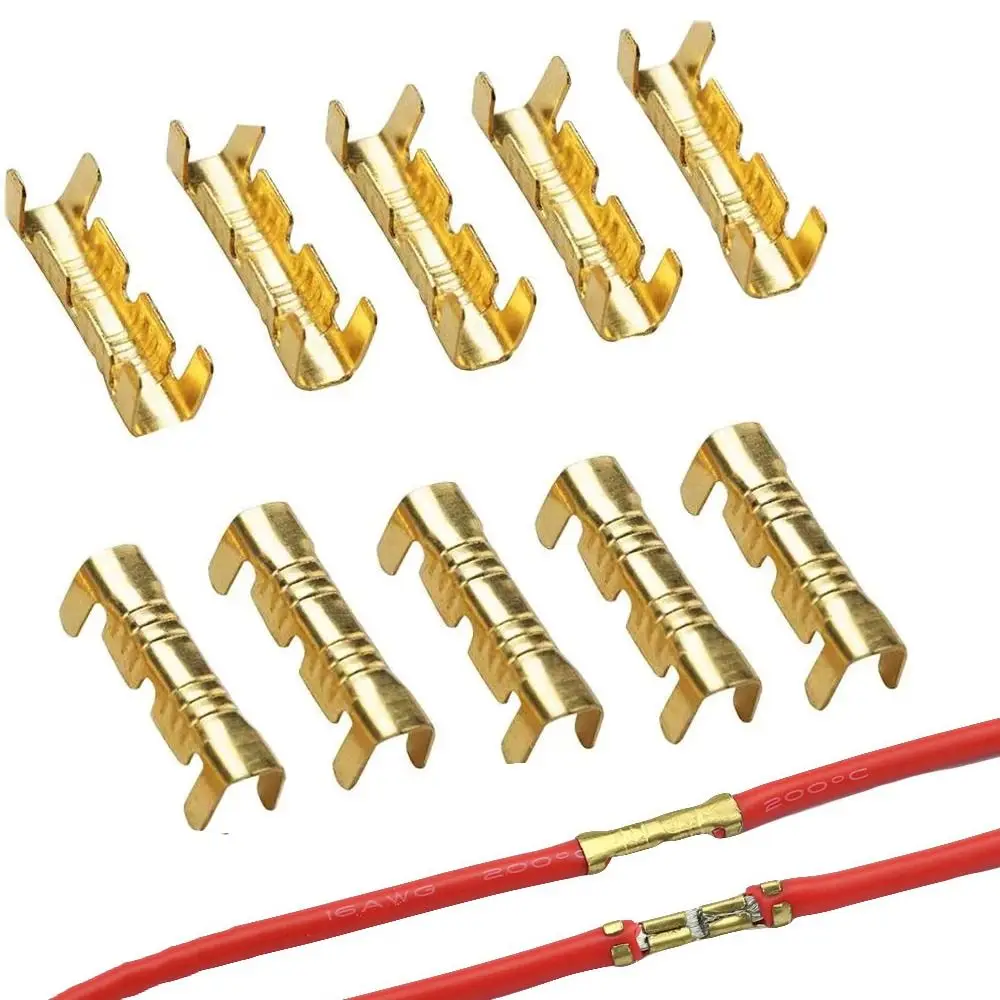 100Pcs New 453 U-shaped Terminal Small Tooth Golden Cable Connectors Professional Durable Crimp Terminal