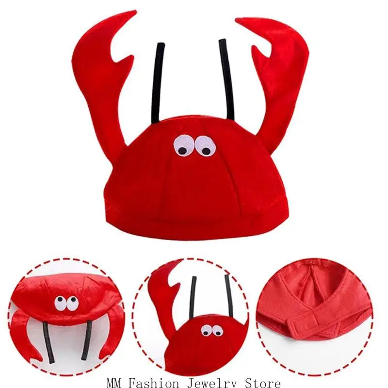 Funny Lobster Cap Plush Character 3D Claw Headgear for Theme Event Dressingup D0UB