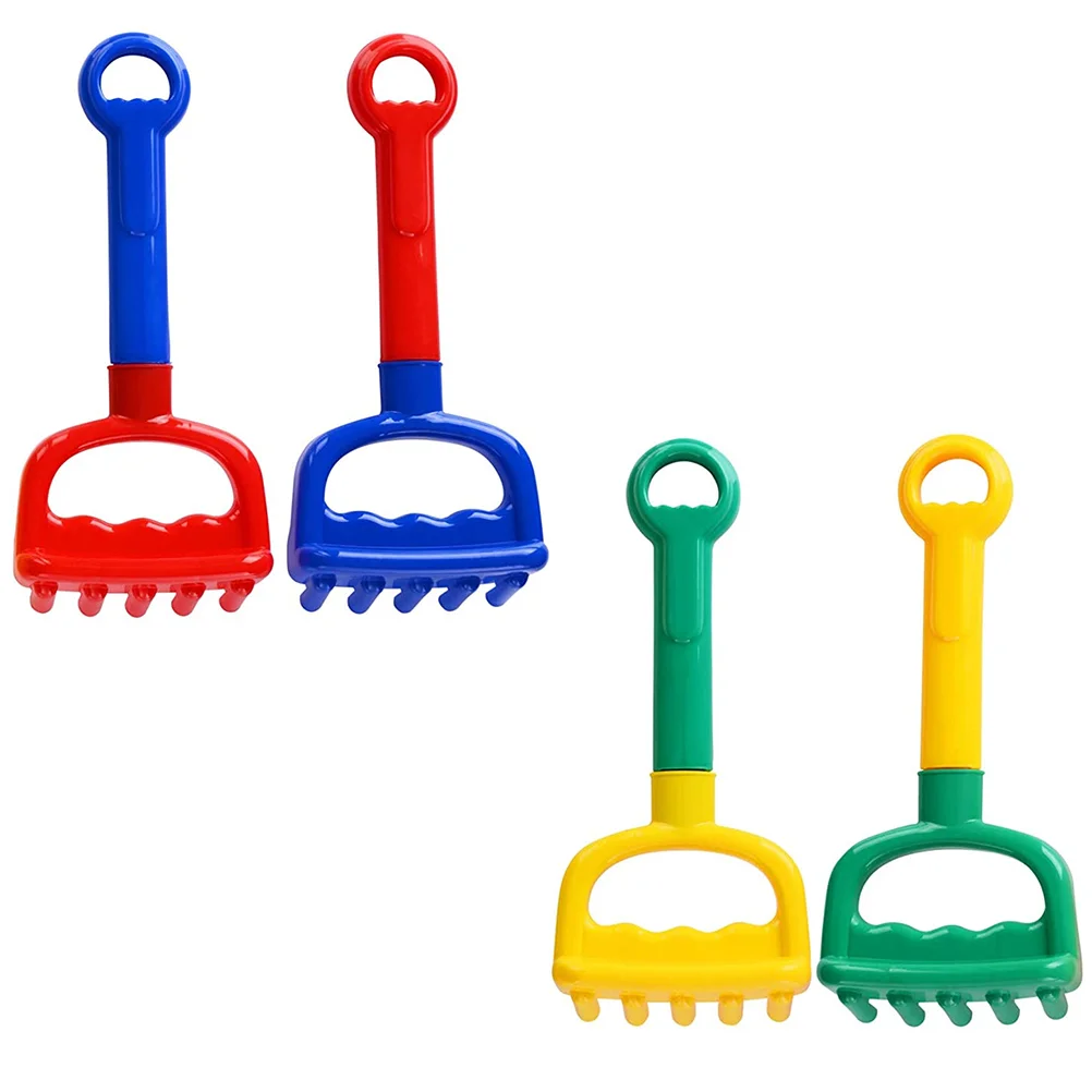 

4 Pcs Children's Beach Rake Sand Toys Dredging Playthings Kids Scoop Summer