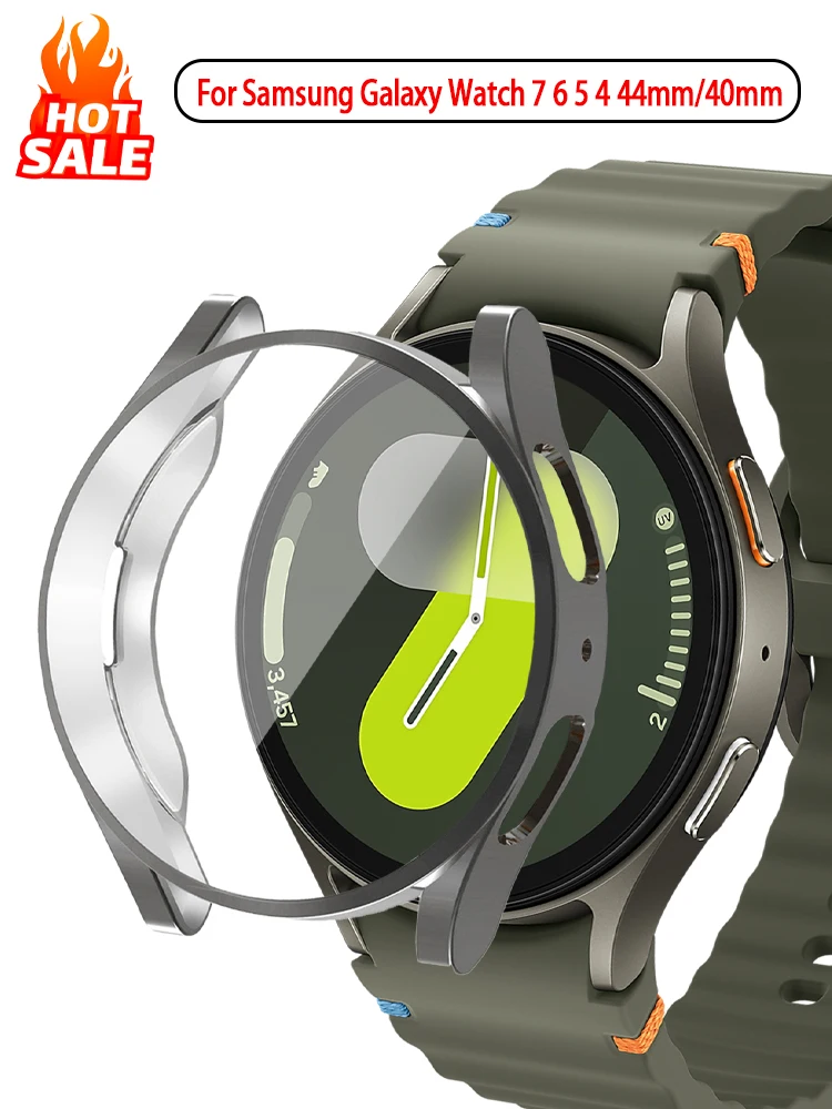 

Защитный чехол для Samsung Galaxy Watch 7 6 5 4 40 мм 44 мм, чехол из силикона, бампер из ТПУ, защита экрана, полные аксессуары