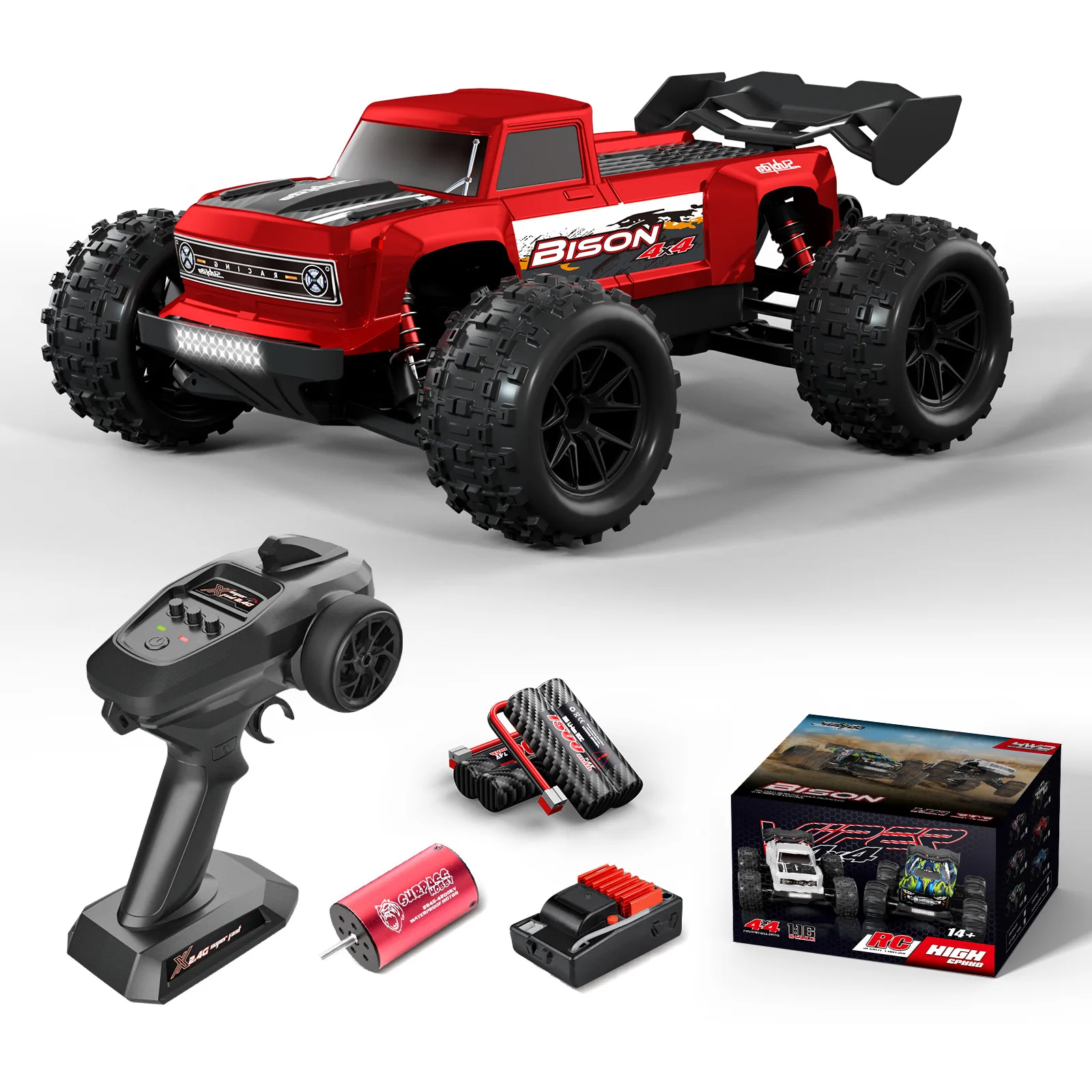 EBOYU S909PRO Brushless RC Car 1:16 Full Scale 2.4GHz 4WD IPX4 Waterproof Off-road HighSpeed 70KM/H Remote Control RC Truck Toys