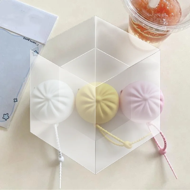 Silicone Simulated Steamed Bun Coin Purse Realistic Xiaolongbao Pouch 1PC Waterproof for Small Jewelry Storage