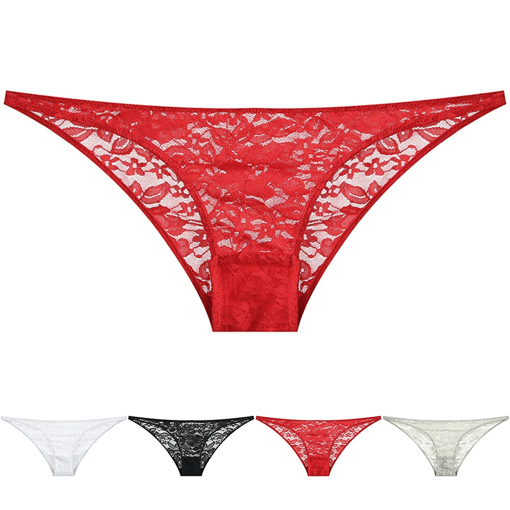 Women Panties Female Lingerie Sheer Ultra-Thin Mesh Lace Transparent Underwear See Through Seamless Knicker Thin Strap Thong