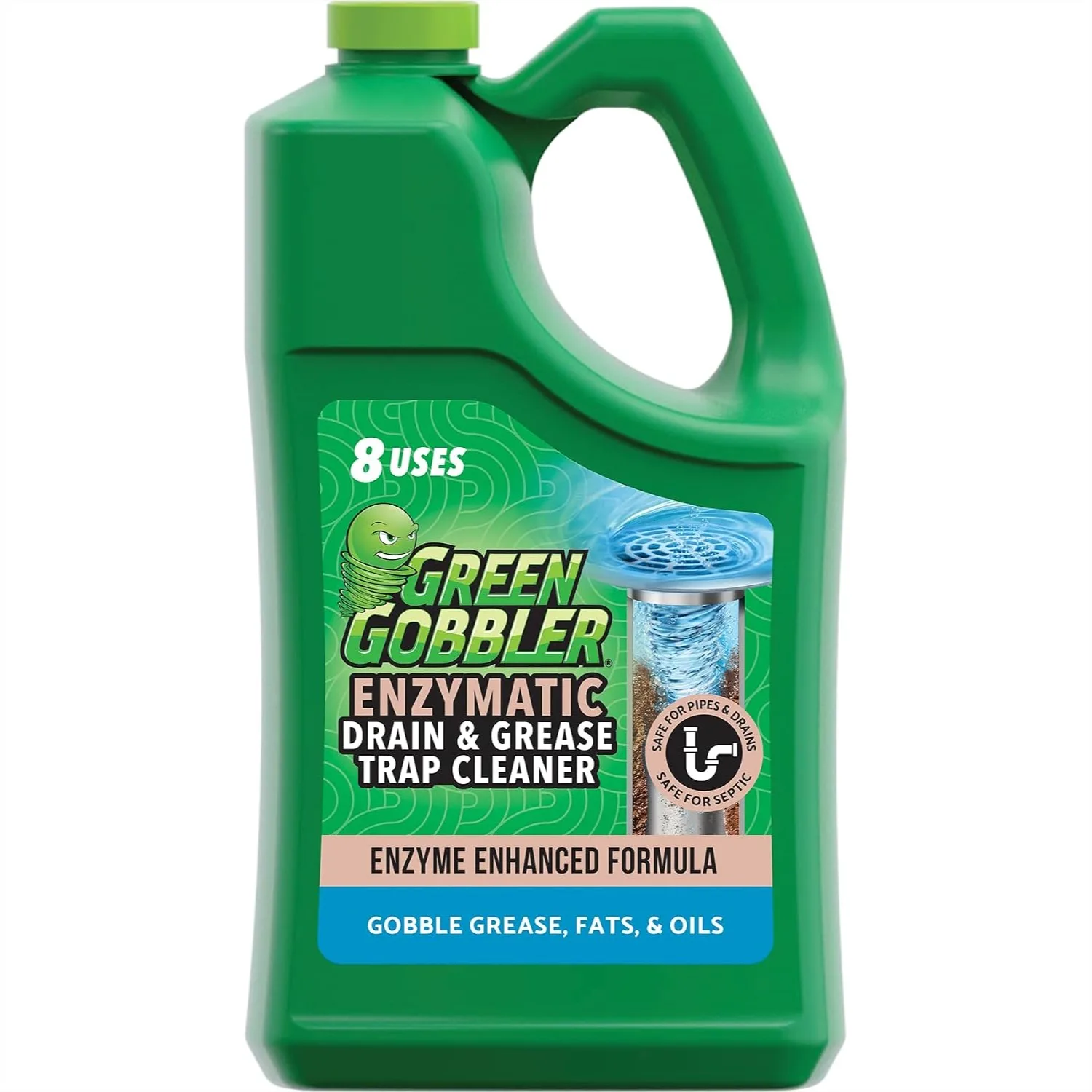 

Enzyme Drain Cleaner for Grease Traps & Septic Tanks - Breaks Down Fat, Oil & Odors, 1 Gallon