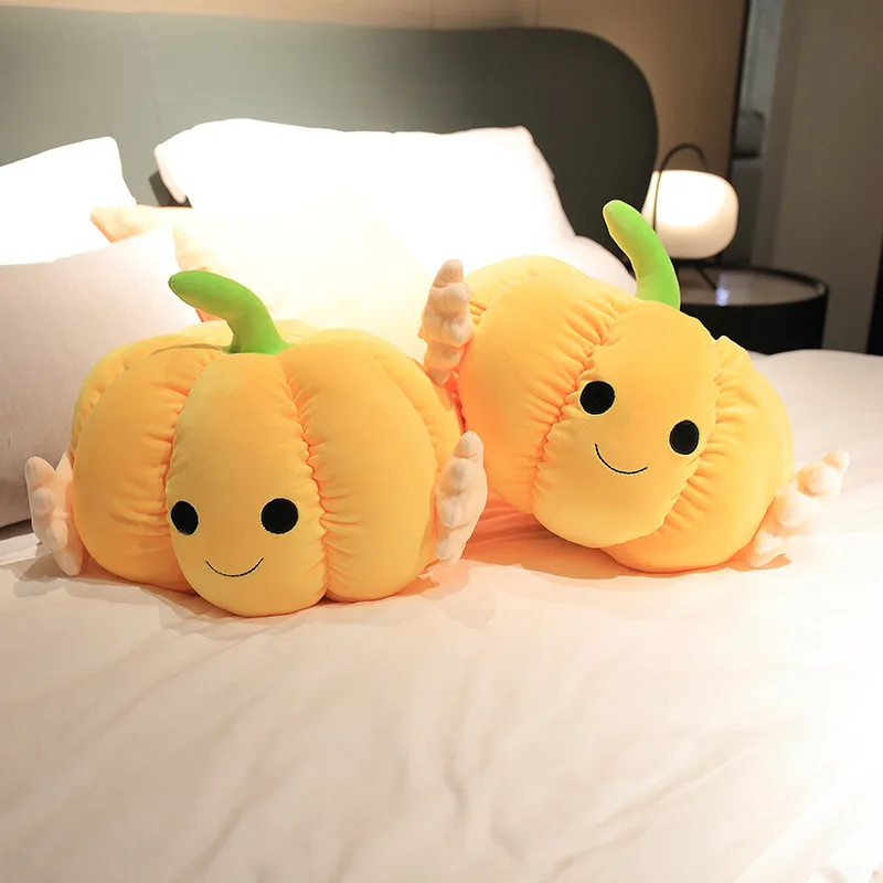 Halloween Pumpkin Plush Toy Fluffy Pumpkin Stuffed Animal Decorative Pillow for Home Office Party