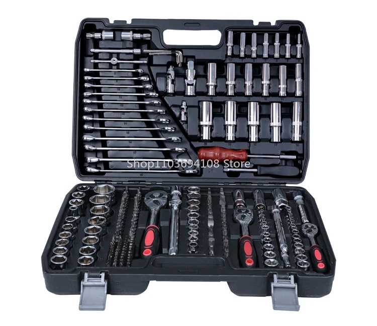 216-Piece Multi-Functional Socket Ratchet Dual-Purpose Wrench Household Auto Repair Machinery Toolbox Hardware Suit Full Set