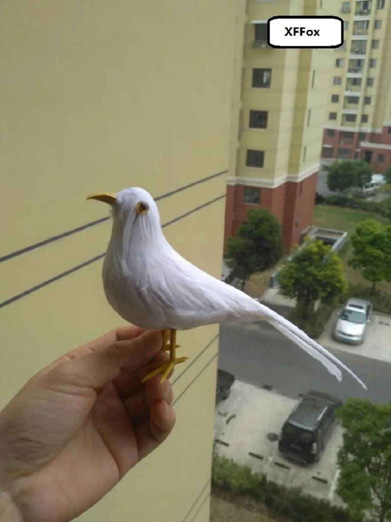 22cm Cute Real Life Small Pigeon Model White Dove Bird Foam Feather Foam Feather Detailing XF0077