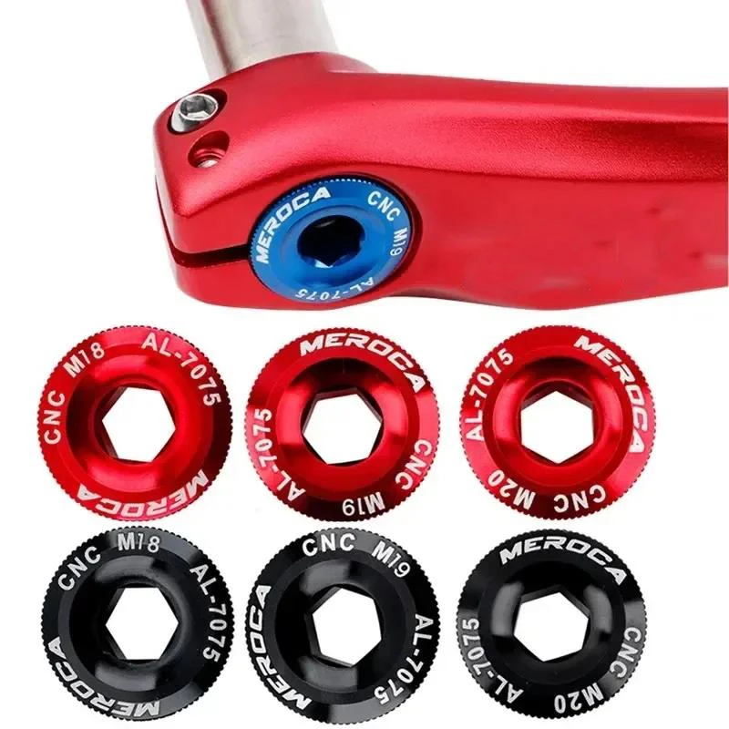 Bicycle Crank Arm Fixing Bolt Crankset Nut Aluminum Alloy MTB Bike Crank Cover Screw Cap M18  M19 M20 Bolt For Crank Bolt Cap 