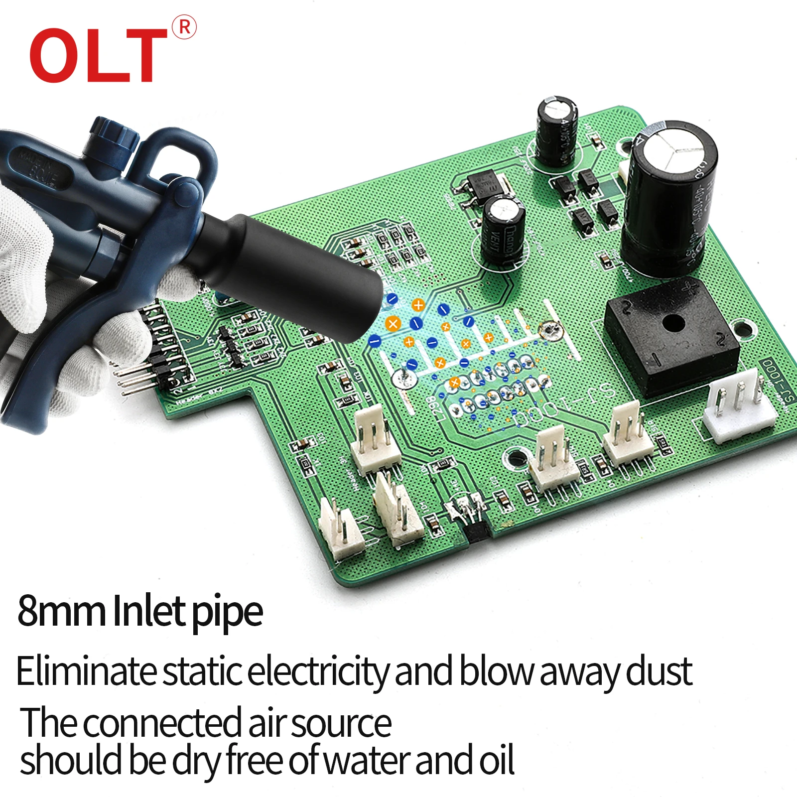 

Высокоэффективный электростатический пистолет для удаления пыли, пистолет для сдувания пыли, пистолет для устранения статического электричества, статический нейтрализатор.