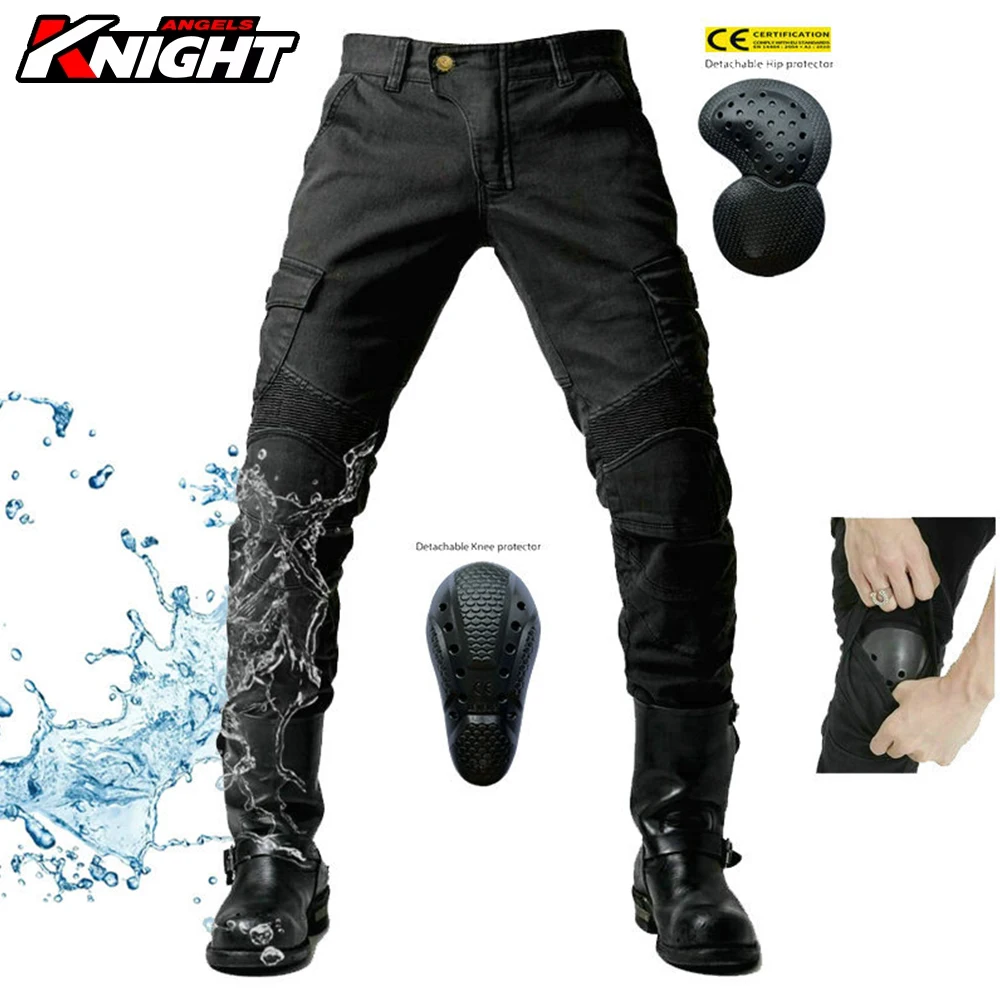 

Водонепроницаемые мотоциклетные брюки для мужчин, брюки для мотокросса, защитные брюки с улучшенными CE-защитными вставками.