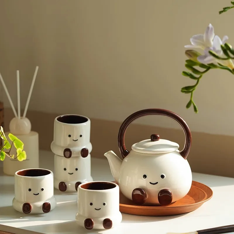 

Cartoon teapot set, birthday gift for girls, wedding gift, senior