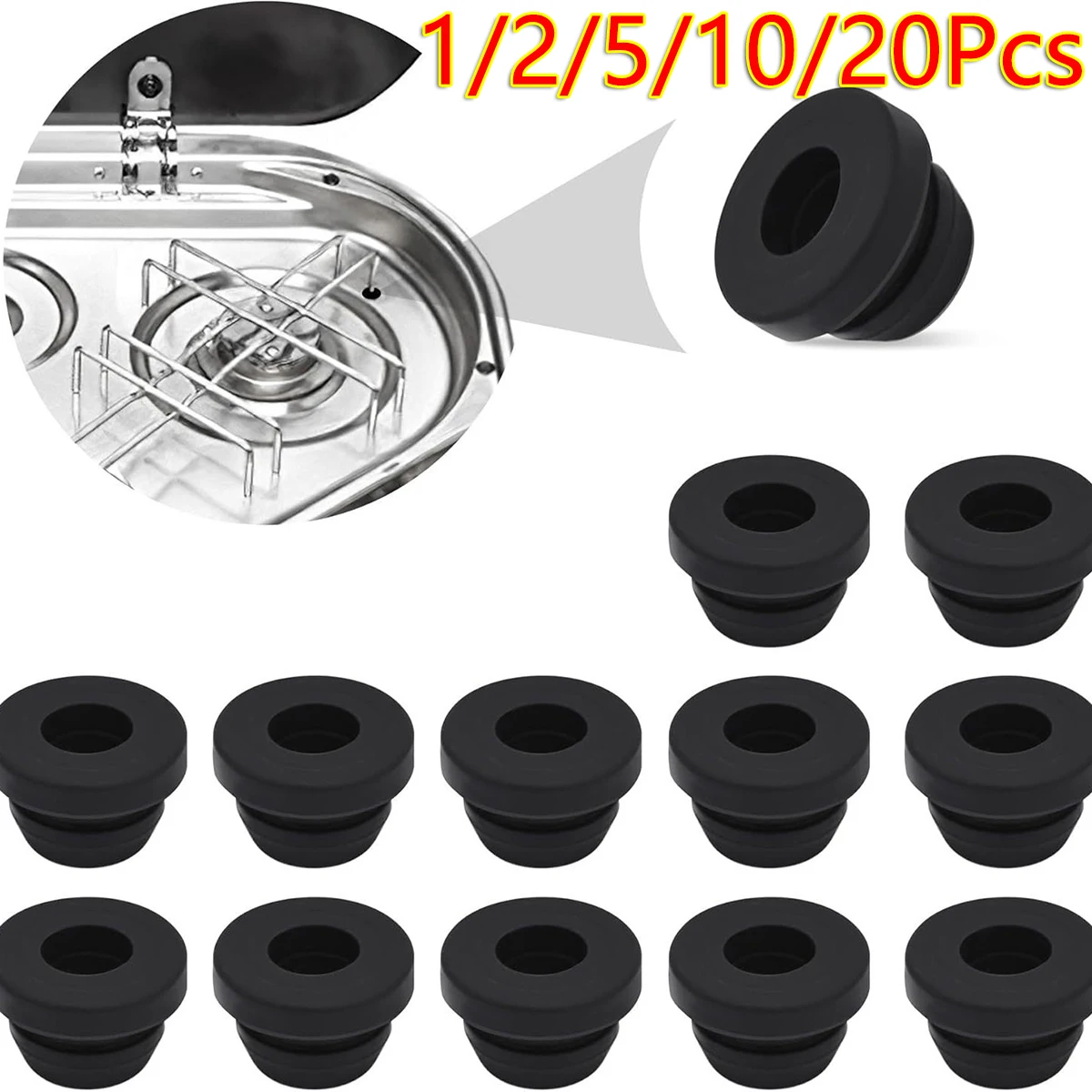 

1/2/5/10/20Pc Silicone Rubber Stoves Plug Grommet Sleeve Pan Hob Seal Fit For Dogetic Smev Thetford Camper Van Trailer Accessory