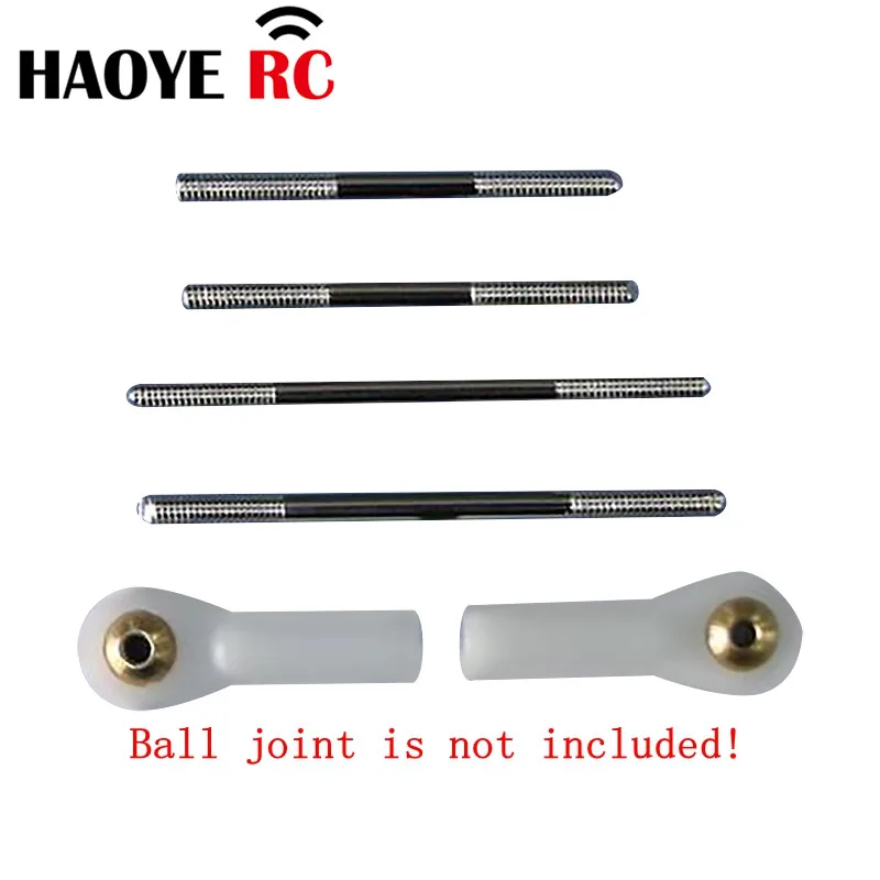 Haoye 5pcs M3 Right-hand Thread Metal Steel Tie Push Rod  Servo Linkage Shaft Pull For RC Airplane Model Parts Accessory