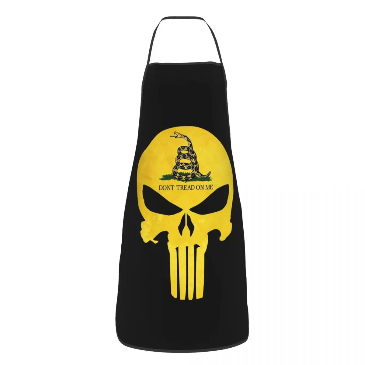 Custom Unisex Don't Tread On Me Punisher Skull Kitchen Chef Cooking Baking Apron Women Men Tablier Cuisine for Painting