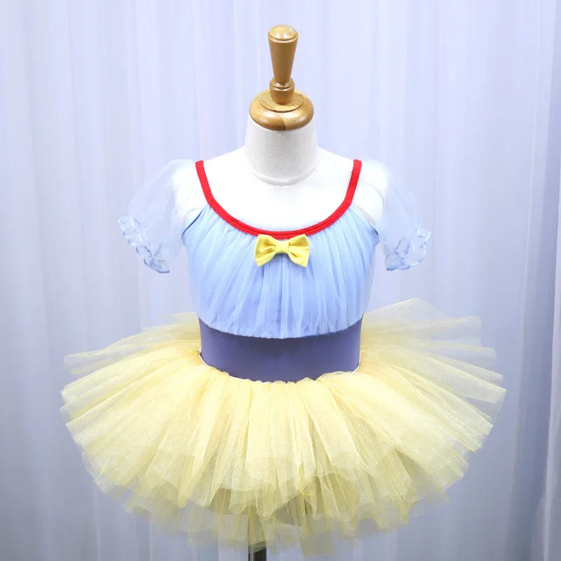 نمط جديد مريح لينة للأطفال الباليه توتو ممارسة الرقص ارتداء للفتيات سنو وايت أداء زي مع تنورة منتفخة #2