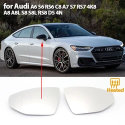 Side Heated Wing Mirror Glass  Angle Rearview Mirror for Audi A6 S6 RS6 C8 4K A7 S7 RS7 4K8 A8 A8L S8 S8L RS8 D5 Left Right