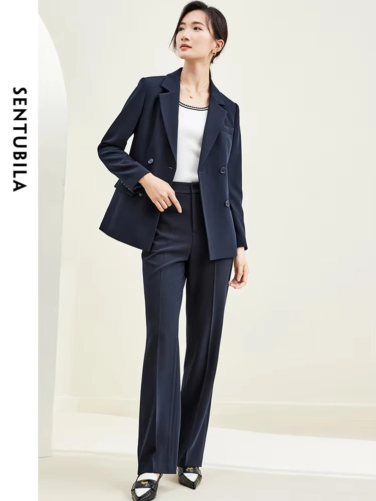 SENTUBILA Women's Blazer Suits Fall Business Woman Outfit 2024 Fashion Elegant Formal 2 Piece Pant Sets Women Clothing 133Z49840