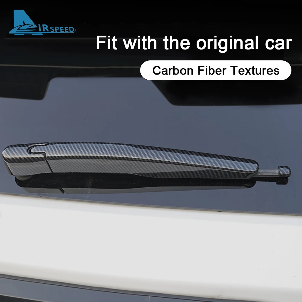 ABS For Ford Explorer 2020 2021 2022 2023 Carbon Fiber Rear Window Wipers Trim Cover Tail Windscreen Wipers Exterior Accessories